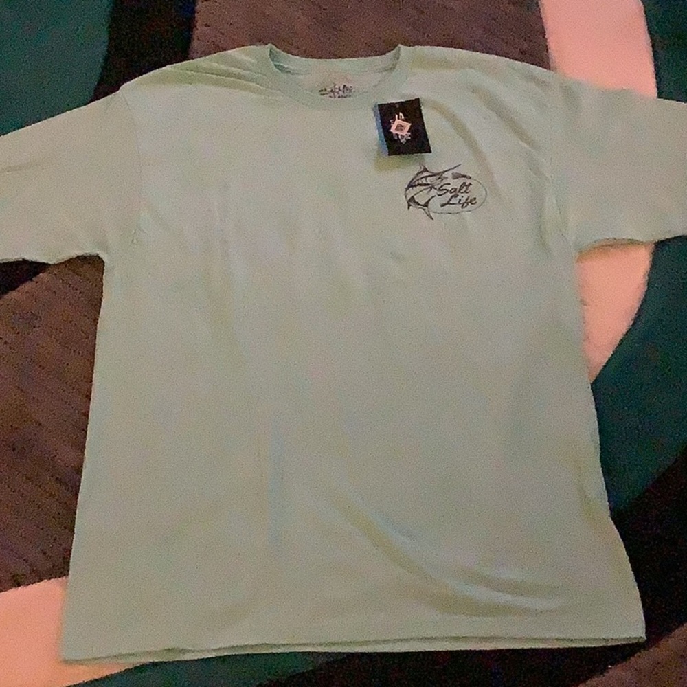 Men’s “Live Salty” Salt Life turquoise tee large - Picture 2 of 4